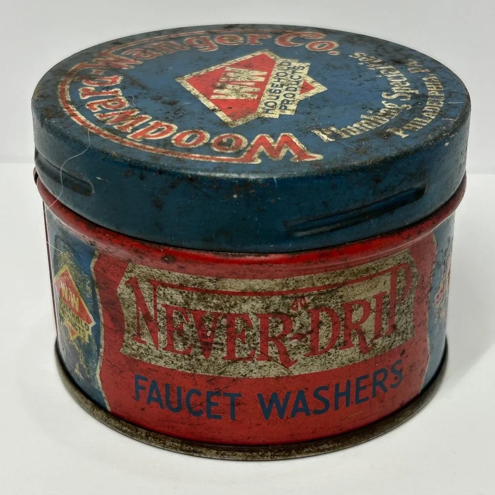 Vintage Woodward Wanger Never Drip Faucet Washers Tin Philadelphia PA‎ Advertise